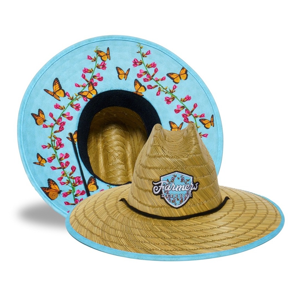 Farmers Defense Monarch Straw Hat UPF 50+ Sun Protection Wide Brim Gardening Hat